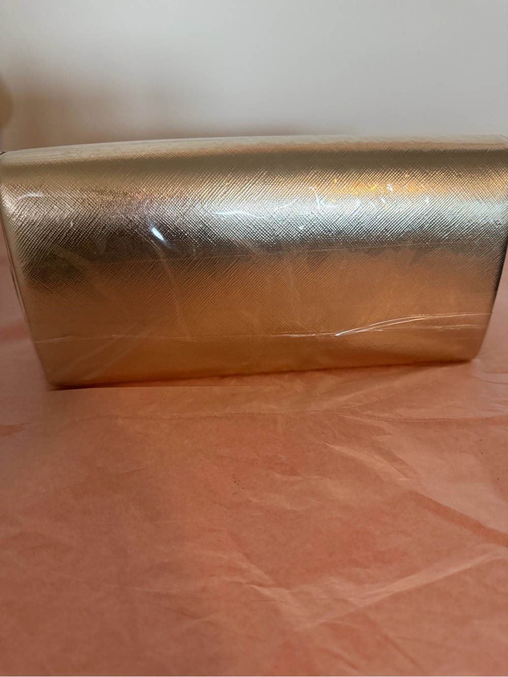 Gold Metallic Women’s Clutch Bag - Elegant Evening Accessory